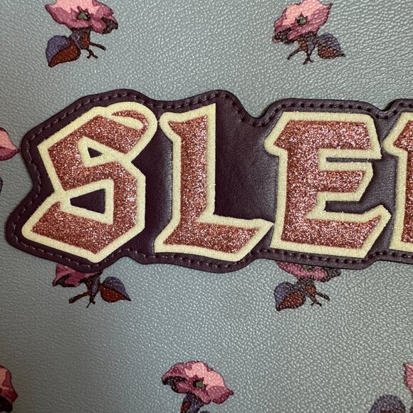 NWT! Coach F73272 Disney Snow White Sleepy Blue Leather Pink Large Wristlet Bag - Picture 2 of 9